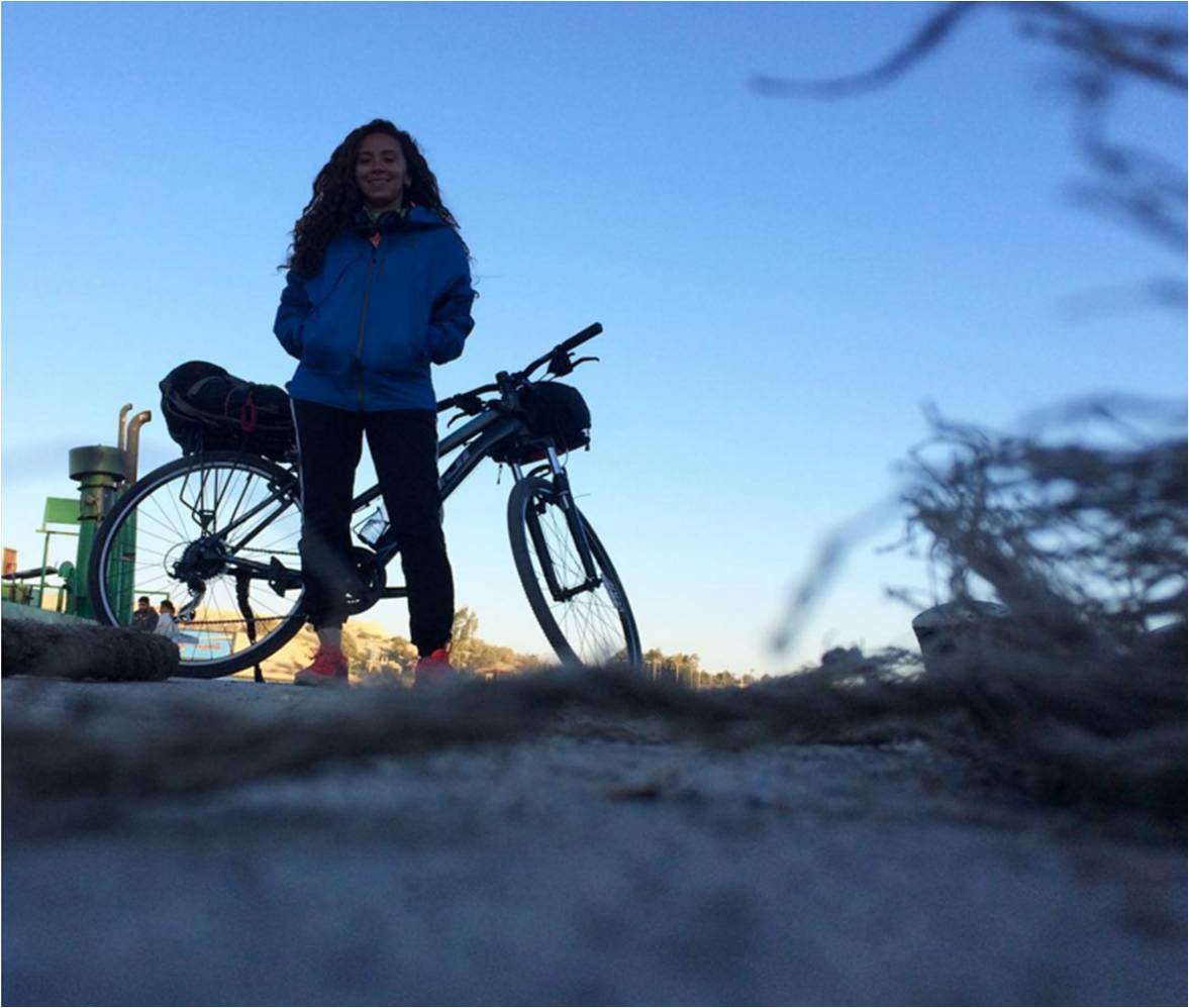 She aims at becoming the first women cycling solo around Egypt